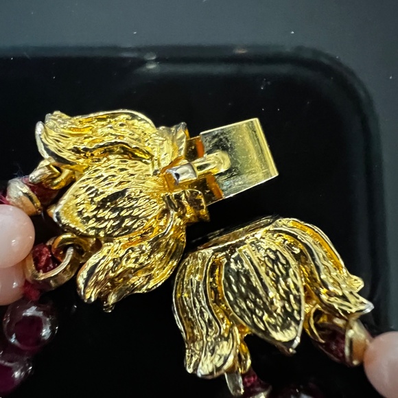 Vintage Garnet Coral Pink Angel Skin Necklace 3.8mm Beads 4 strand 24" u… - Picture 7 of 10